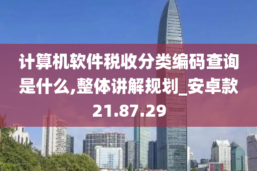 计算机软件税收分类编码查询是什么,整体讲解规划_安卓款21.87.29