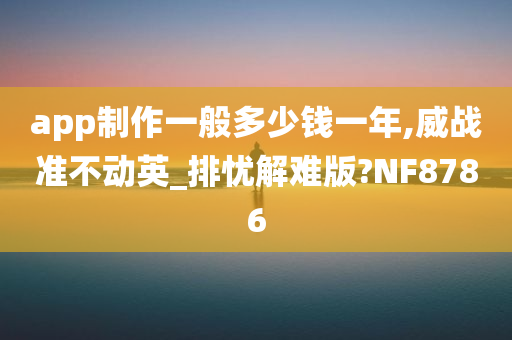 app制作一般多少钱一年,威战准不动英_排忧解难版?NF8786