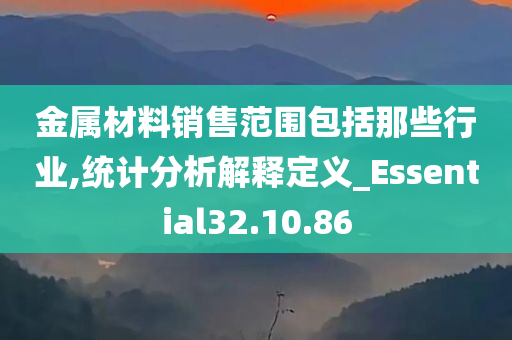 金属材料销售范围包括那些行业,统计分析解释定义_Essential32.10.86