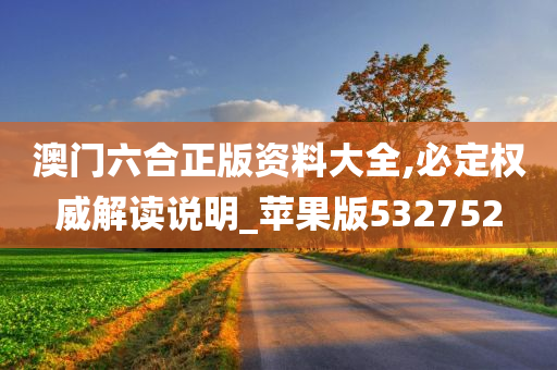 澳门六合正版资料大全,必定权威解读说明_苹果版532752