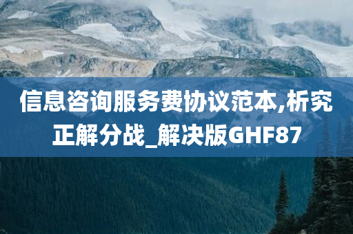 信息咨询服务费协议范本,析究正解分战_解决版GHF87