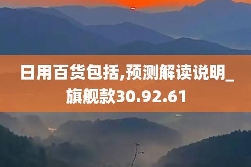 日用百货包括,预测解读说明_旗舰款30.92.61