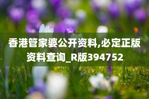 香港管家婆公开资料,必定正版资料查询_R版394752