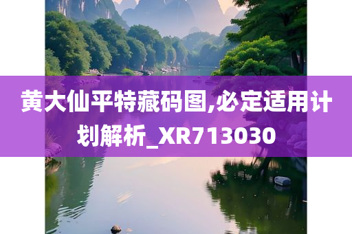 黄大仙平特藏码图,必定适用计划解析_XR713030