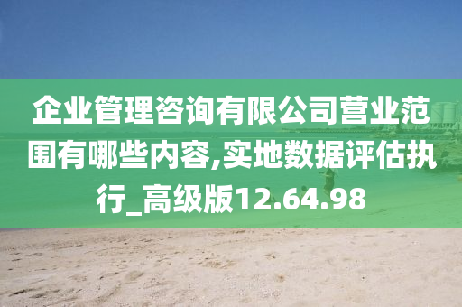 企业管理咨询有限公司营业范围有哪些内容,实地数据评估执行_高级版12.64.98