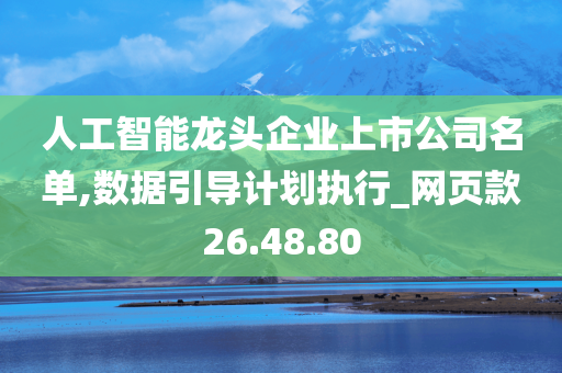 人工智能龙头企业上市公司名单,数据引导计划执行_网页款26.48.80