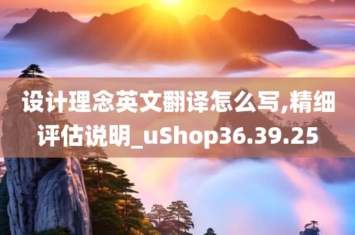 设计理念英文翻译怎么写,精细评估说明_uShop36.39.25