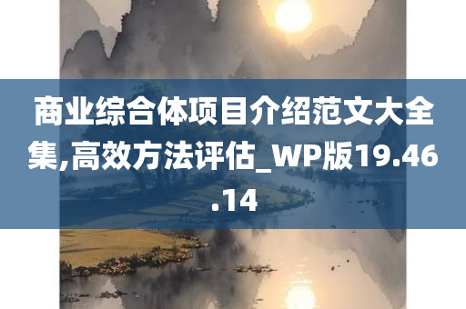 商业综合体项目介绍范文大全集,高效方法评估_WP版19.46.14