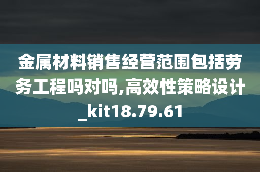 金属材料销售经营范围包括劳务工程吗对吗,高效性策略设计_kit18.79.61