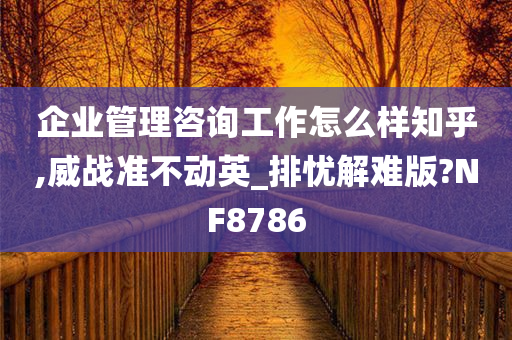 企业管理咨询工作怎么样知乎,威战准不动英_排忧解难版?NF8786