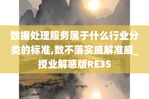 数据处理服务属于什么行业分类的标准,数不落实威解准威_授业解惑版RE35