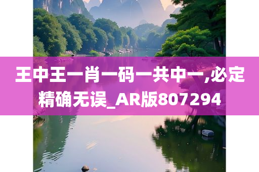 王中王一肖一码一共中一,必定精确无误_AR版807294