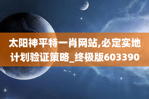 太阳神平特一肖网站,必定实地计划验证策略_终极版603390