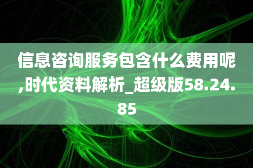 信息咨询服务包含什么费用呢,时代资料解析_超级版58.24.85