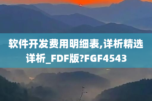 软件开发费用明细表,详析精选详析_FDF版?FGF4543