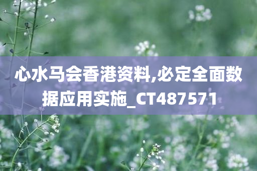 心水马会香港资料,必定全面数据应用实施_CT487571