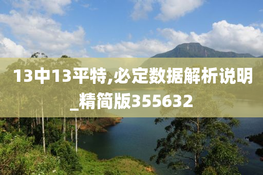 13中13平特,必定数据解析说明_精简版355632