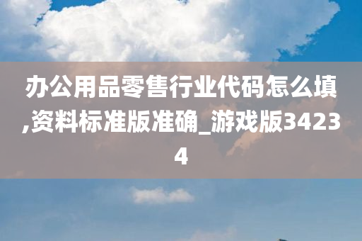 办公用品零售行业代码怎么填,资料标准版准确_游戏版34234