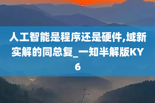 人工智能是程序还是硬件,域新实解的同总复_一知半解版KY6