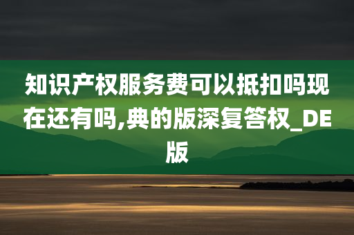 知识产权服务费可以抵扣吗现在还有吗,典的版深复答权_DE版