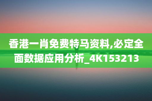 香港一肖免费特马资料,必定全面数据应用分析_4K153213