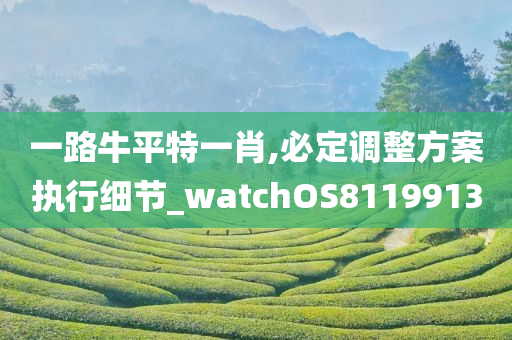 一路牛平特一肖,必定调整方案执行细节_watchOS8119913