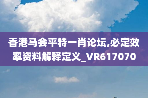 香港马会平特一肖论坛,必定效率资料解释定义_VR617070