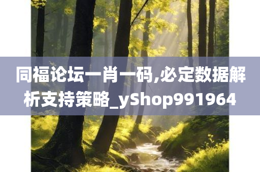 同福论坛一肖一码,必定数据解析支持策略_yShop991964