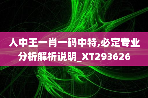 人中王一肖一码中特,必定专业分析解析说明_XT293626