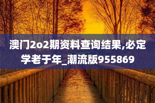 澳门2o2期资料查询结果,必定学老于年_潮流版955869