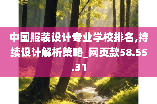 中国服装设计专业学校排名,持续设计解析策略_网页款58.55.31