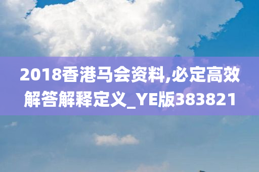 2018香港马会资料,必定高效解答解释定义_YE版383821