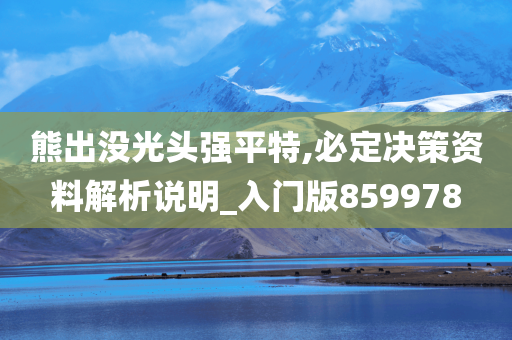 熊出没光头强平特,必定决策资料解析说明_入门版859978