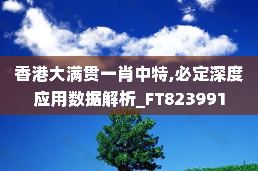 香港大满贯一肖中特,必定深度应用数据解析_FT823991