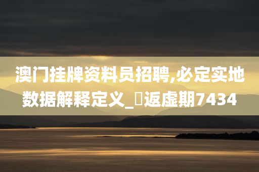 澳门挂牌资料员招聘,必定实地数据解释定义_‌返虚期7434