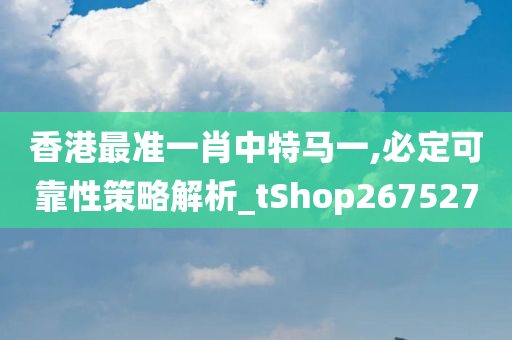 香港最准一肖中特马一,必定可靠性策略解析_tShop267527