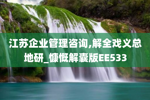 江苏企业管理咨询,解全戏义总地研_慷慨解囊版EE533