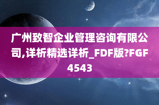 广州致智企业管理咨询有限公司,详析精选详析_FDF版?FGF4543