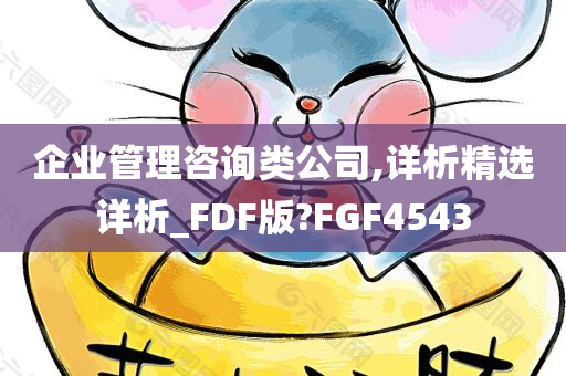 企业管理咨询类公司,详析精选详析_FDF版?FGF4543