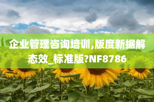 企业管理咨询培训,版度新据解态效_标准版?NF8786