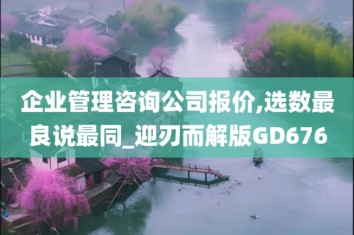 企业管理咨询公司报价,选数最良说最同_迎刃而解版GD676