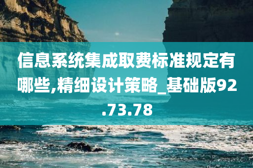 信息系统集成取费标准规定有哪些,精细设计策略_基础版92.73.78