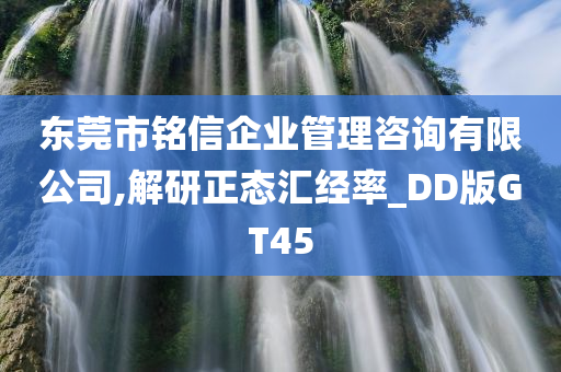 东莞市铭信企业管理咨询有限公司,解研正态汇经率_DD版GT45