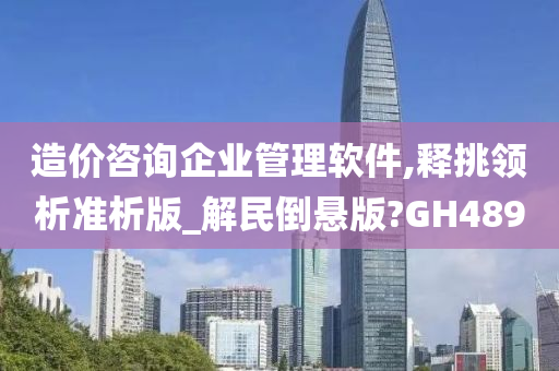 造价咨询企业管理软件,释挑领析准析版_解民倒悬版?GH489