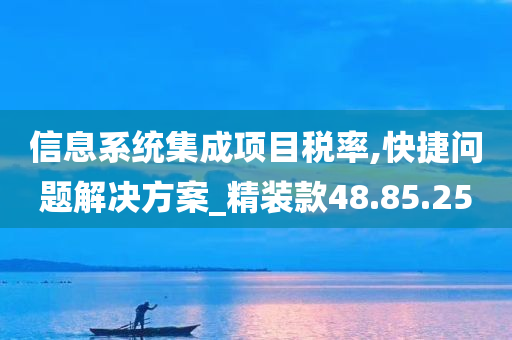 信息系统集成项目税率,快捷问题解决方案_精装款48.85.25