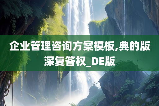 企业管理咨询方案模板,典的版深复答权_DE版