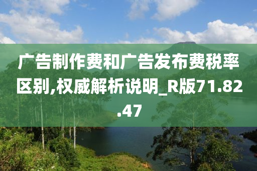 广告制作费和广告发布费税率区别,权威解析说明_R版71.82.47