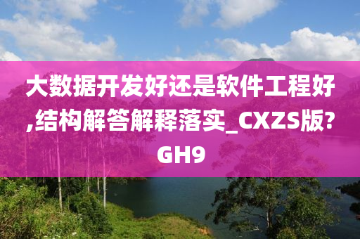 大数据开发好还是软件工程好,结构解答解释落实_CXZS版?GH9