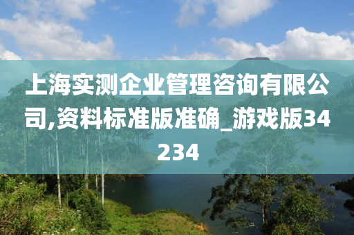 上海实测企业管理咨询有限公司,资料标准版准确_游戏版34234