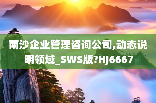 南沙企业管理咨询公司,动态说明领域_SWS版?HJ6667